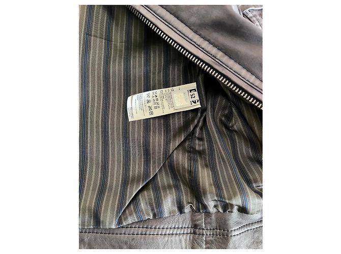 Blaue gewaschene Lammleder-Fliegerjacke Dolce & Gabbana Größe 52 IT - Ansicht 17