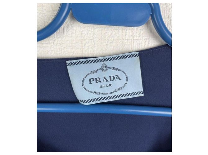Prada Abendkleid in Blau mit Gürtel - Ansicht 3
