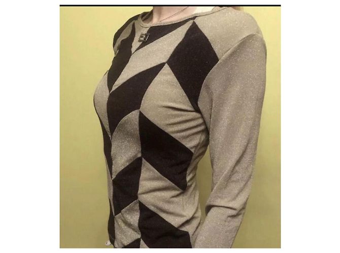 Pull Fendi Brillant Manches Longues Marron - vue 2