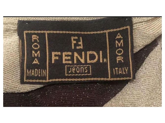 Pull Fendi Brillant Manches Longues Marron - vue 6
