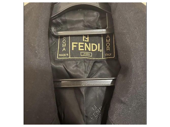 Fendi Windjacke mit Monogramm Streifen Schwarz - Ansicht 5