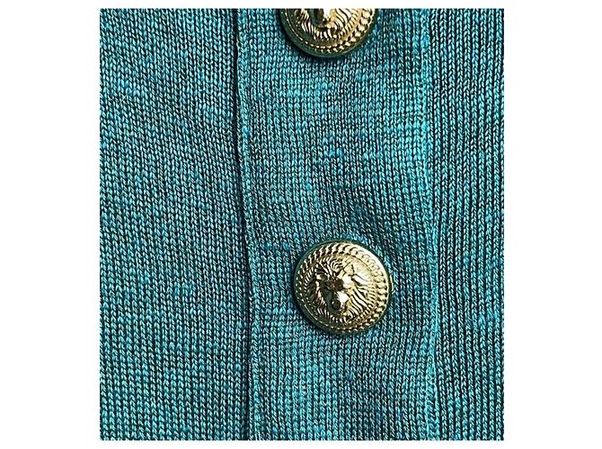 Balmain Pullover Grün aus Viskose und Leinen - Ansicht 3