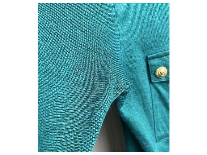 Balmain Pullover Grün aus Viskose und Leinen - Ansicht 4