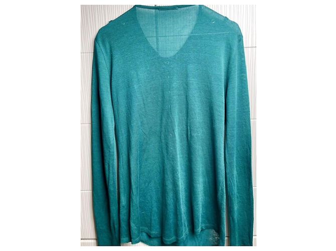 Balmain Pullover Grün aus Viskose und Leinen - Ansicht 5
