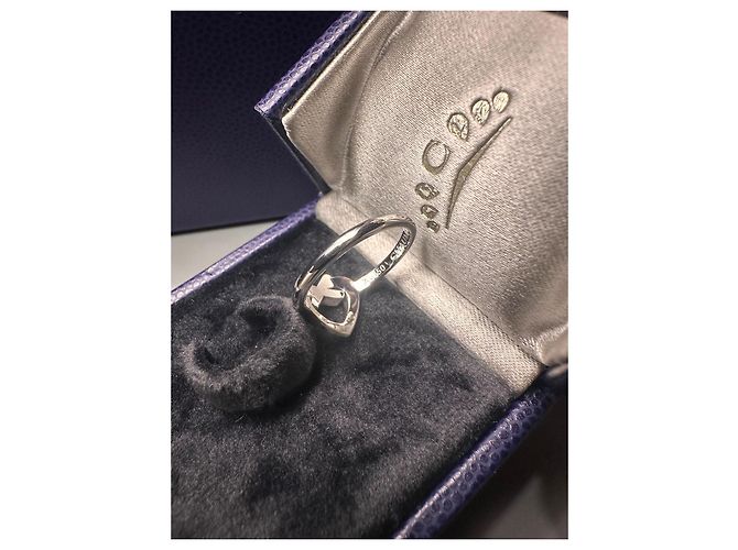 Anello Chaumet Link a Cuore in Oro Bianco e Diamanti Silver hardware - vista 5