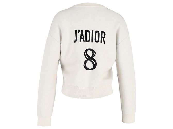 J'Adior 8 Pullover aus cremefarbenem Kaschmir von Christian Dior Weiß Roh - Ansicht 3