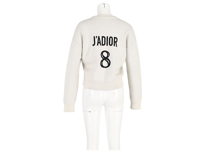 J'Adior 8 Pullover aus cremefarbenem Kaschmir von Christian Dior Weiß Roh - Ansicht 6