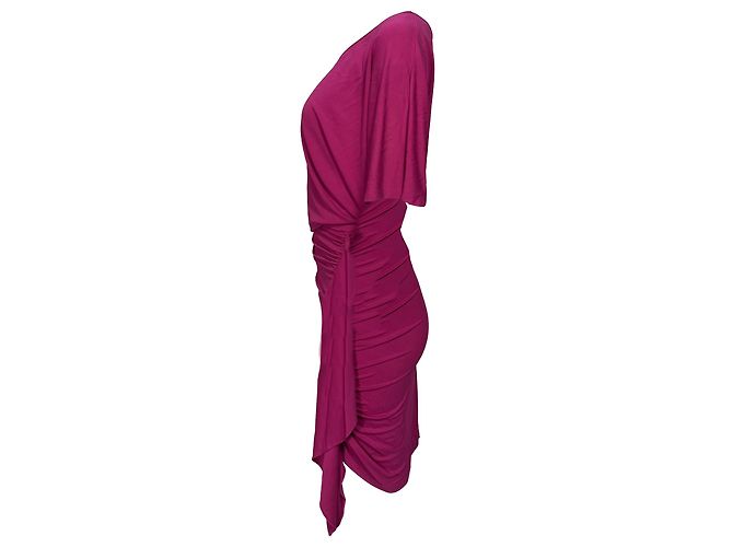 Abito mini arricciato Michael Kors in cotone rosa Marrone - vista 3