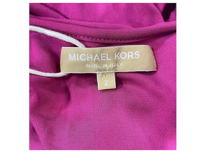 Abito mini arricciato Michael Kors in cotone rosa Marrone - vista 5