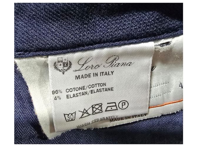 Pantaloni Loro Piana in cotone blu navy - vista 10