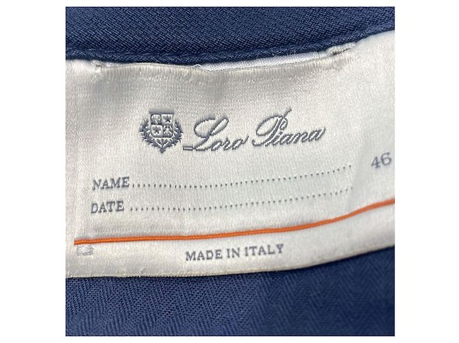 Pantaloni Loro Piana in cotone blu navy - vista 4
