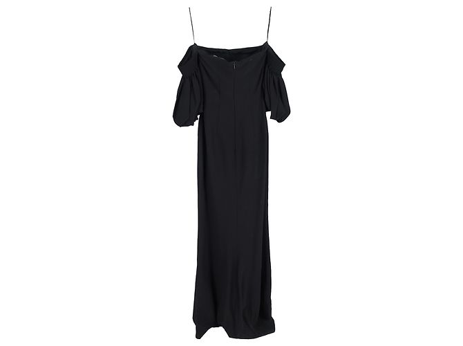 Abito maxi off-shoulder Alexander Mcqueen in viscosa nera Nero - vista 2
