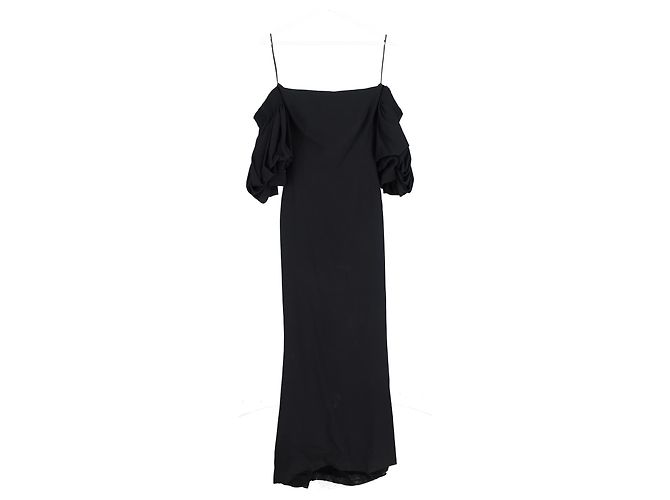 Abito maxi off-shoulder Alexander Mcqueen in viscosa nera Nero - vista 4