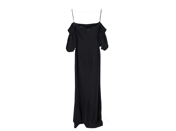 Abito maxi off-shoulder Alexander Mcqueen in viscosa nera Nero - vista 5