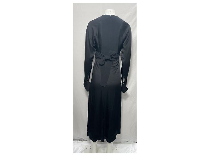 Victoria Beckham Plissiertes Midi-Kleid aus schwarzem Polyester - Ansicht 10