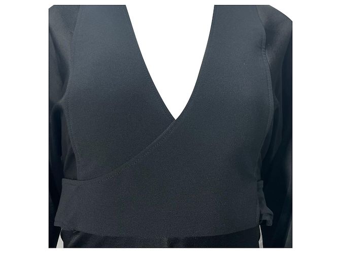 Victoria Beckham Plissiertes Midi-Kleid aus schwarzem Polyester - Ansicht 2