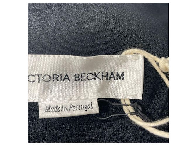 Victoria Beckham Plissiertes Midi-Kleid aus schwarzem Polyester - Ansicht 5