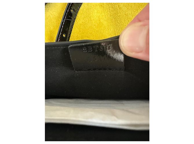 Fendi Caligraphy Tasche schwarzes Lackleder - Ansicht 4