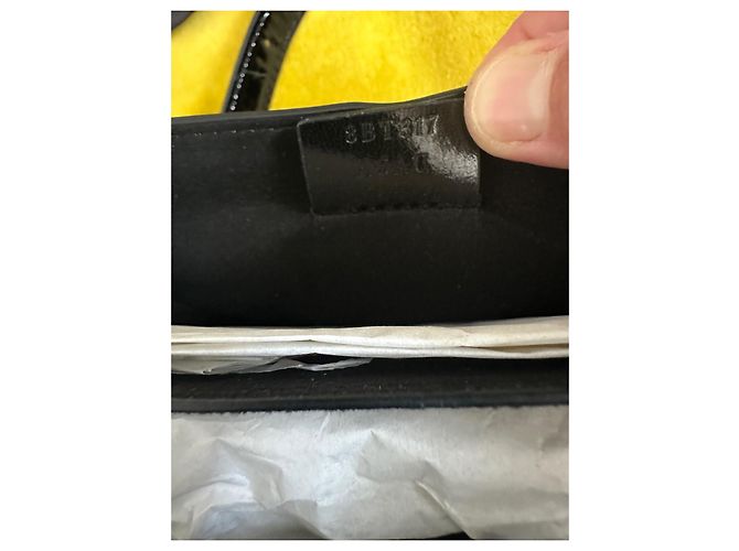 Fendi Caligraphy Tasche schwarzes Lackleder - Ansicht 7