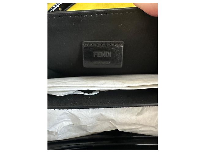Fendi Caligraphy Tasche schwarzes Lackleder - Ansicht 8