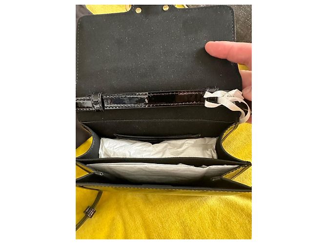 Fendi Caligraphy Tasche schwarzes Lackleder - Ansicht 9