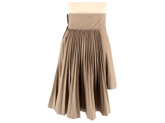 Christian Dior Falda plisada asimétrica beige Dior - vista 2