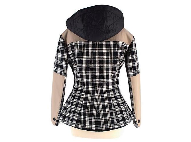 Christian Dior Zwei-in-Eins Karoblazer Beige Wolle - Ansicht 8