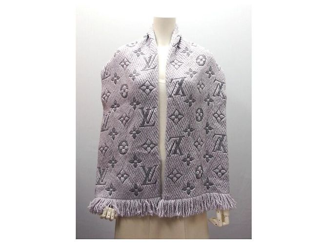 Sciarpa Monogram Louis Vuitton Mania Grigio Perla - vista 3