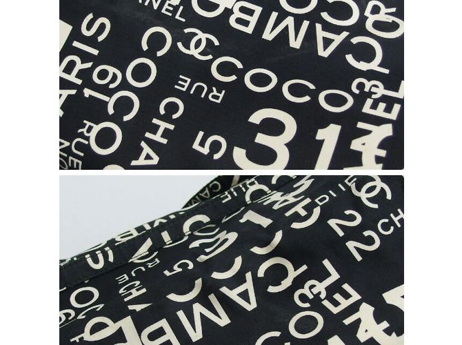 Set di grande coperta e borsa Chanel by Sea Nero Bianco Crudo - vista 10