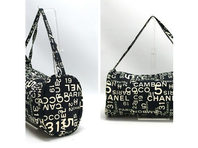 Set di grande coperta e borsa Chanel by Sea Nero Bianco Crudo - vista 4