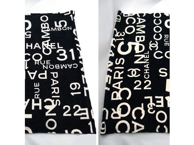 Set di grande coperta e borsa Chanel by Sea Nero Bianco Crudo - vista 5