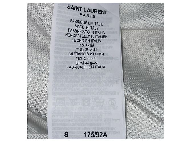 Polo de algodão branco com logo bordado Saint Laurent - vista 6