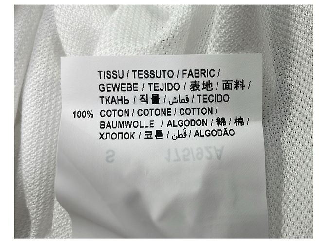 Polo de algodão branco com logo bordado Saint Laurent - vista 14