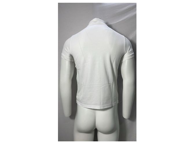 Polo de algodão branco com logo bordado Saint Laurent - vue 10