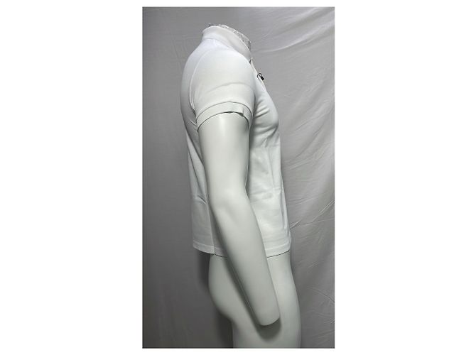 Polo de algodão branco com logo bordado Saint Laurent - vue 9