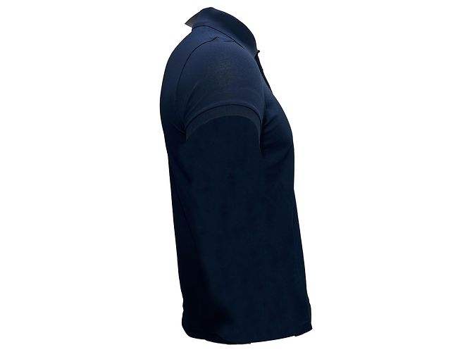 Polo in cotone blu navy con logo ricamato Saint Laurent Cassandre - vista 3