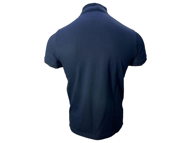 Polo de algodón azul marino con logo bordado Saint Laurent Cassandre - vista 4