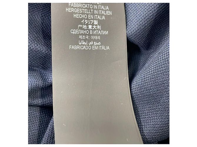 Polo de algodón azul marino con logo bordado Saint Laurent Cassandre - vista 6
