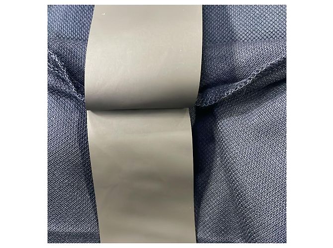 Polo in cotone blu navy con logo ricamato Saint Laurent Cassandre - vista 7