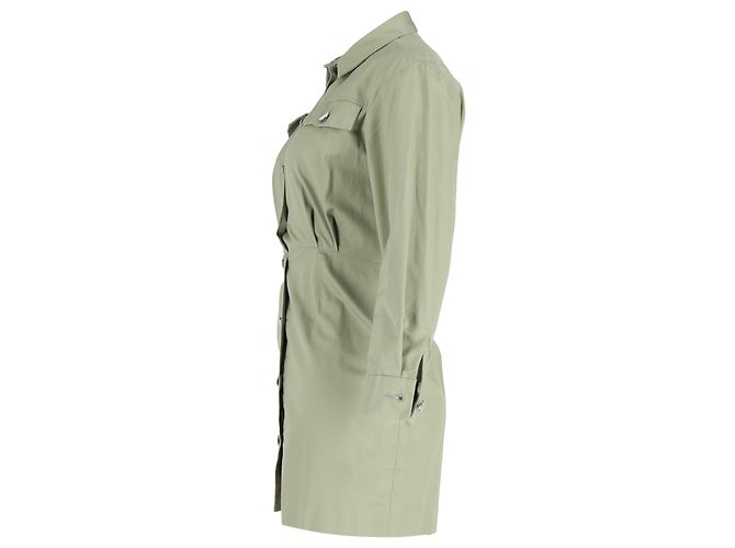 Mini abito camicia Sandro Liana in cotone verde - vista 2