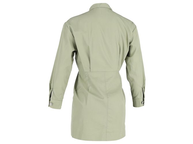 Mini abito camicia Sandro Liana in cotone verde - vista 3