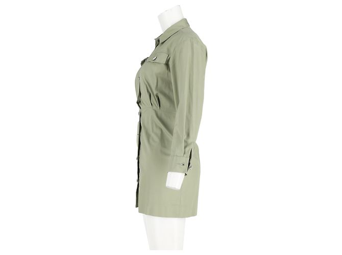 Mini abito camicia Sandro Liana in cotone verde - vista 5