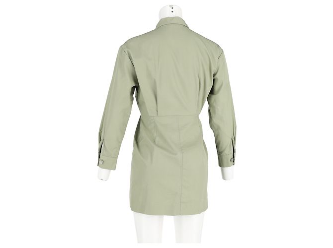 Mini abito camicia Sandro Liana in cotone verde - vista 6