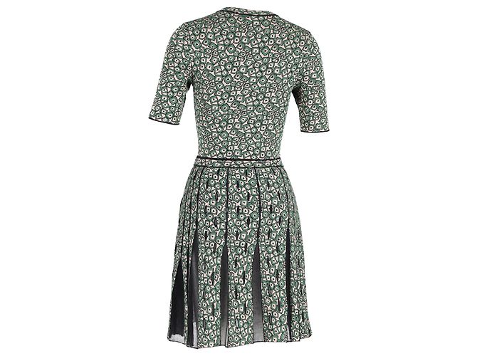 M Missoni gemustertes Jacquard-Strickkleid aus grünem Polyamid - Ansicht 3
