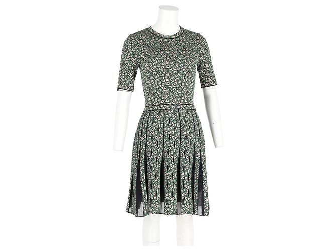 M Missoni gemustertes Jacquard-Strickkleid aus grünem Polyamid - Ansicht 4