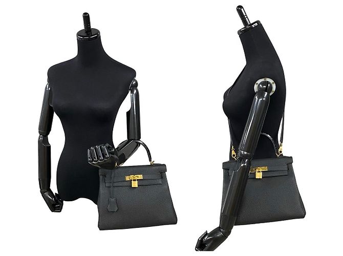 Hermès Hermes Kelly Touch 28 Togo Crocodile Bag Black - view 3