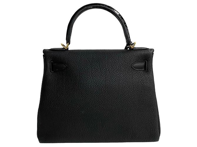 Hermès Hermes Kelly Touch 28 Togo Crocodile Bag Black - view 5