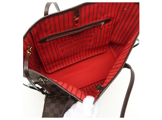 Sac tote Neverfull MM Damier Louis Vuitton N40599 Marron - vue 3