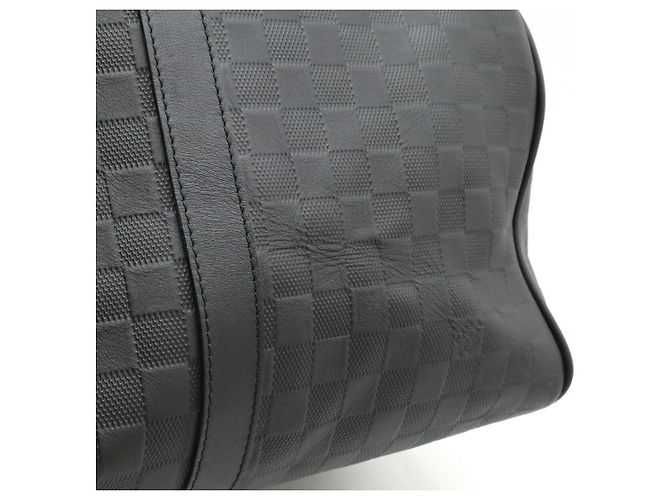 Sac Keepall Bandoulière 45 Damier Infini Louis Vuitton N41145 Noir - vue 9