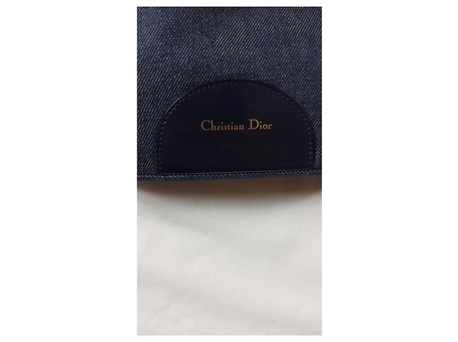 Borsa a mano Christian Dior Malice in denim e pelle blu - vista 3